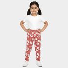 Girls Pink Regular Fit Floral Printed Pyjama, Light Pink, small