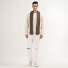 Men's Warm Brown Textured Muffler, Brown, small image number null