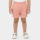 Girls Peach Regular Fit Floral Ruffled Bloomer, Peach, small