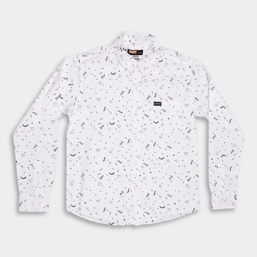 Boy's 100% Cotton Casual Shirt, White, large image number null