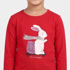 Girls Fuchsia Round Neck Regular Top, रानी (फ्यूशिया), small