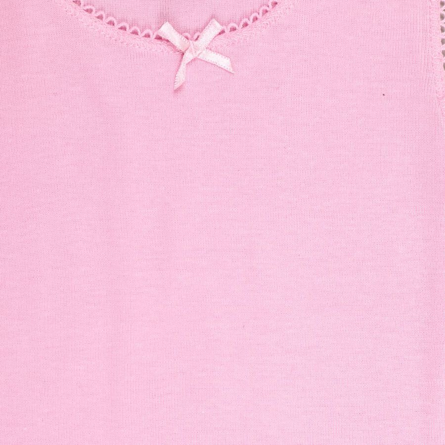 Girls' Cotton Vest, गुलाबी, large image number null