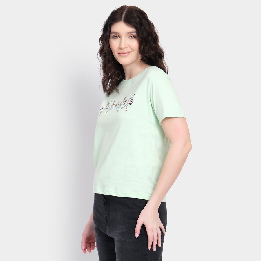 Ladies' Round Neck T-Shirt , निऑन ग्रीन, large image number null