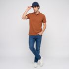 Men Brown Polo Neck Polo T-Shirt, भूरा, small