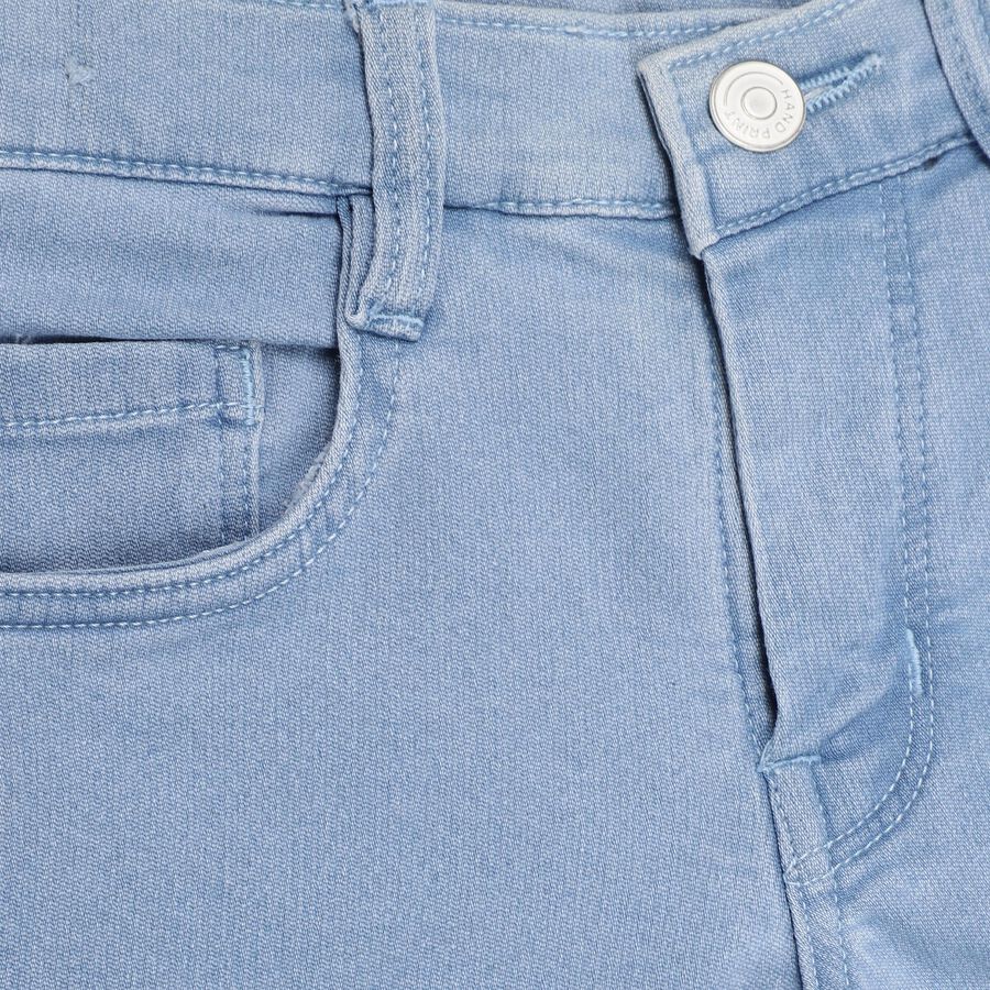 Girls' Buttoned Jeans , Light Blue, large image number null