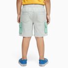 Boys Light Gray Cotton Elastic Waist Bermuda Shorts, Light Grey, small image number null