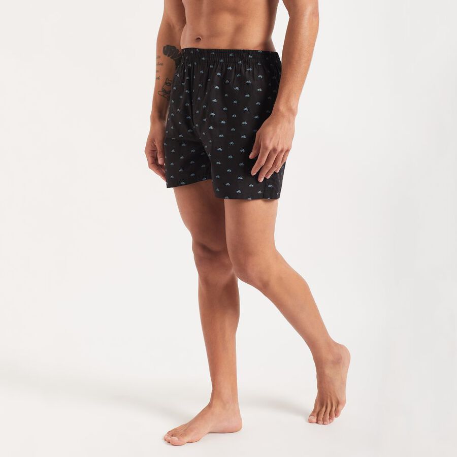 Men's Cotton Boxers, Black, large image number null