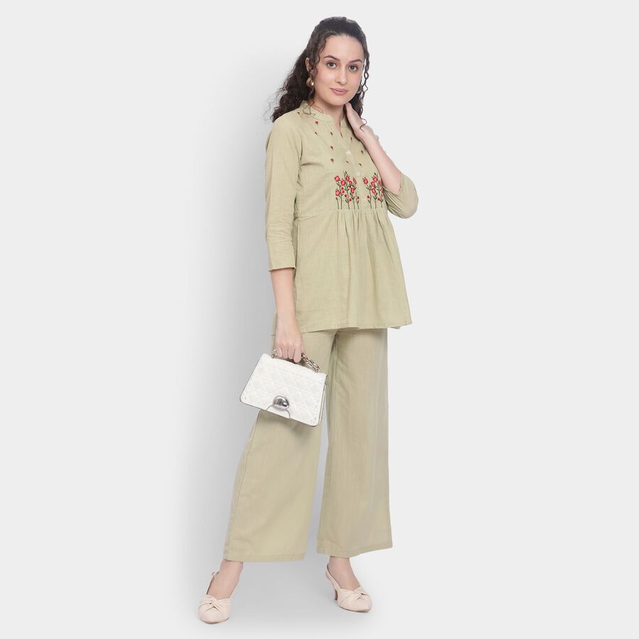 Ladies' 100% Cotton Ethnic Set , हल्का हरा, large image number null