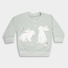 Infants Light Sage Green Crew Neck Casual Sweatshirt, हल्का हरा, small image number null