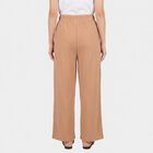 Women's Beige Relaxed Fit Ribbed Harem Pants, गहरा पीला, small