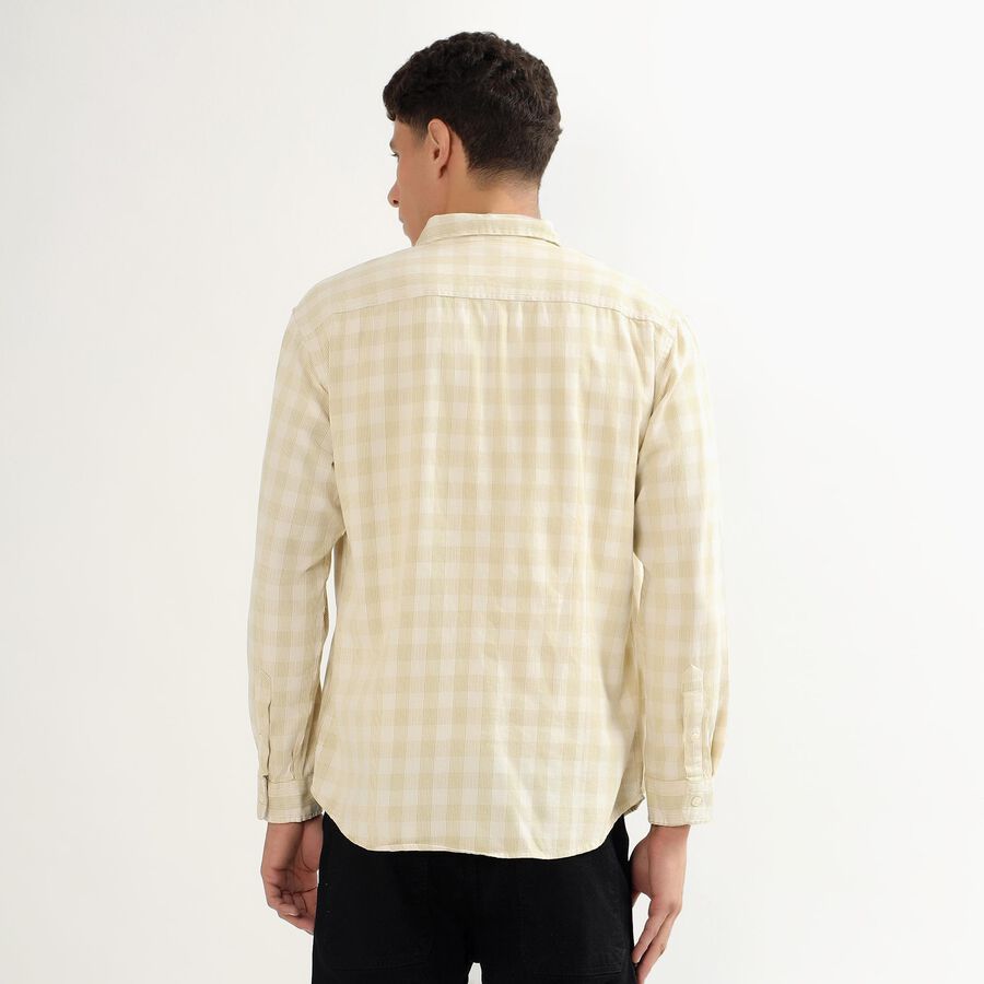 Men's Light Green Cotton Regular Collar Casual Shirt, Light Green, large image number null