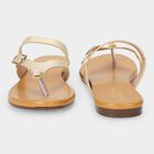 Women's Gold Buckle Strap Thong Sandals, गोल्डन, small