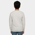 Boys Light Grey Crew Neck Graphic Sweatshirt, Ecru Melange, small image number null