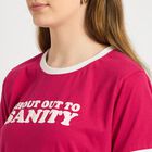 Ladies' Round Neck T-Shirt , रानी (फ्यूशिया), small