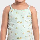 Girls' Mint Green Cotton Round Neck Quilted Vest, Light Green, small