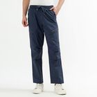 Men's Navy Blue Slim Fit Cargo Trousers, मध्यम नीला, small image number null
