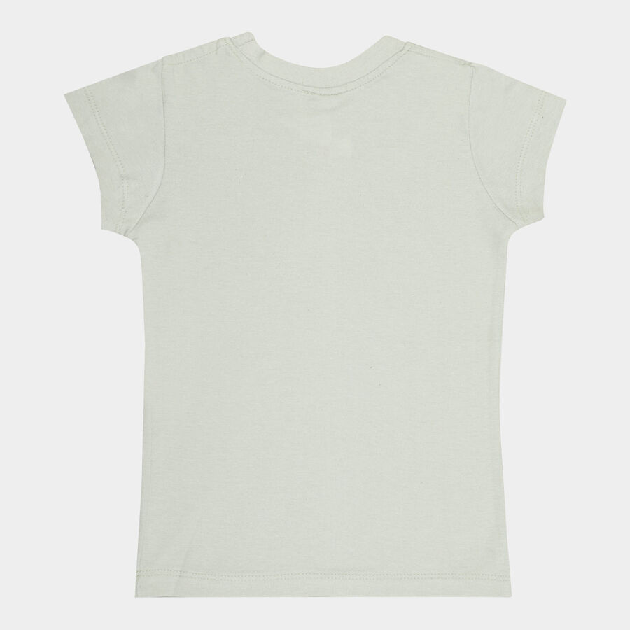 Girls Cotton T-Shirt, Light Green, large image number null