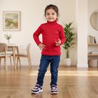 Girls' Fuchsia Turtleneck Embellished Pullover, Fuchsia, small