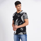 All Over Print Round Neck T-Shirt, Black, small image number null
