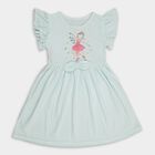 Girls' Frock , हल्का हरा, small image number null