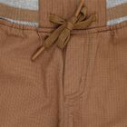 Boys' Beige Regular Fit Elastic Waist Textured Bermuda Shorts, Beige, small