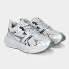 Men's Grey Lace-Up Sneakers, ग्रे, small