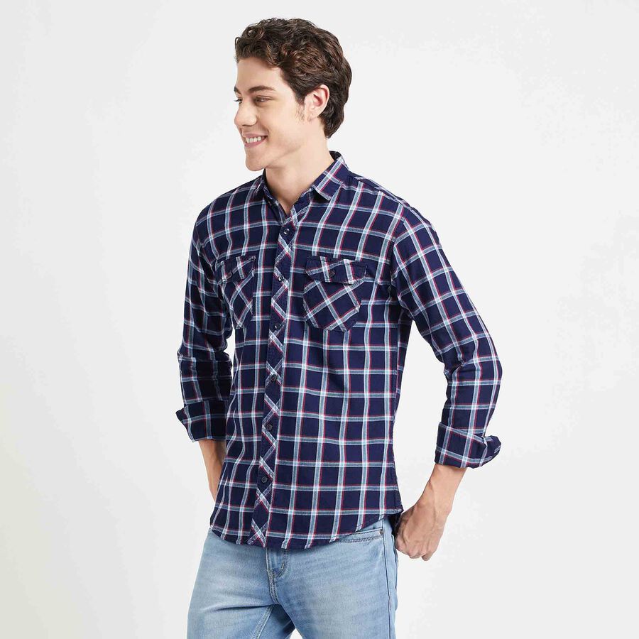 Checked Casual Shirt, Red, large image number null