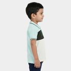 Boys White Cotton Polo Neck Casual T-Shirt, White, small
