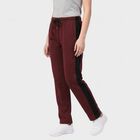 Women's Wine Straight Fit Side-Panel Track Pants, Wine, small