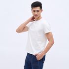 Men's Snow White Cotton Round Neck Tee Shirt, White, small image number null