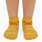 Infants Bright Yellow and White Regular Fit Printed Pack of 2 Socks, पीला, small image number null
