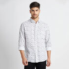 Cotton Printed Casual Shirt, White, small image number null