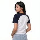 Women's Blue Cotton Round Neck Regular T-Shirt, नेवी ब्लू, small