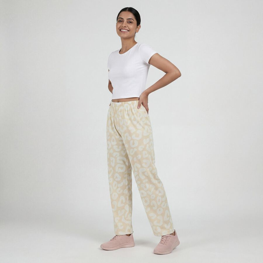 Women's Beige Relaxed Fit Pyjama, Beige, large