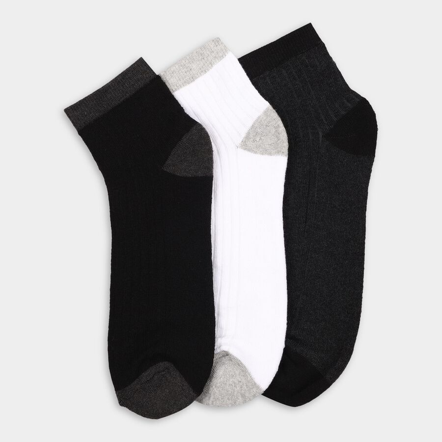 Men's Socks (Pack of 3), काला, large image number null