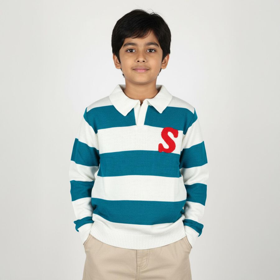 Boys' Pullover, गहरा हरा, large image number null