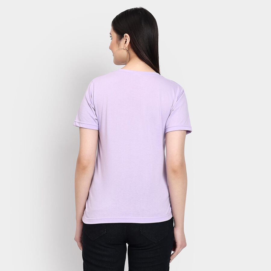 Ladies' Round Neck T-Shirt , Lilac, large
