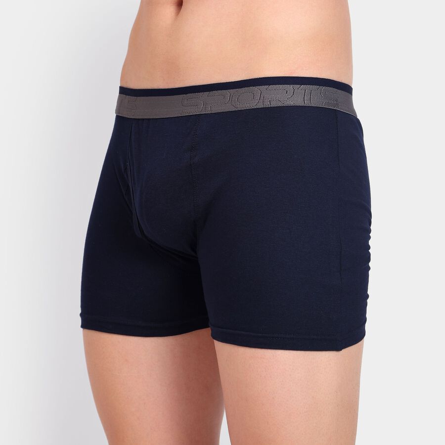 Men's 100% Cotton Trunks, Navy Blue, large image number null