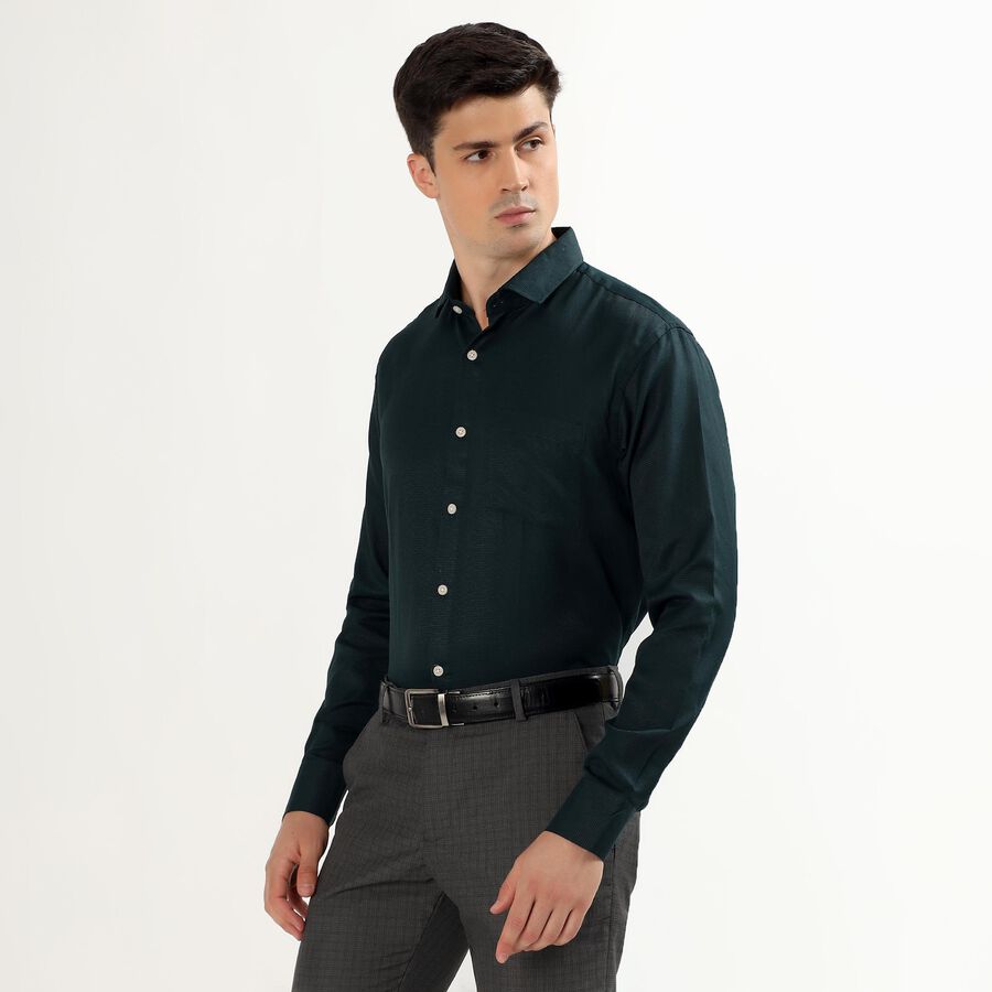 Men's Dark Forest Green Classic Formal Shirt, गहरा हरा, large