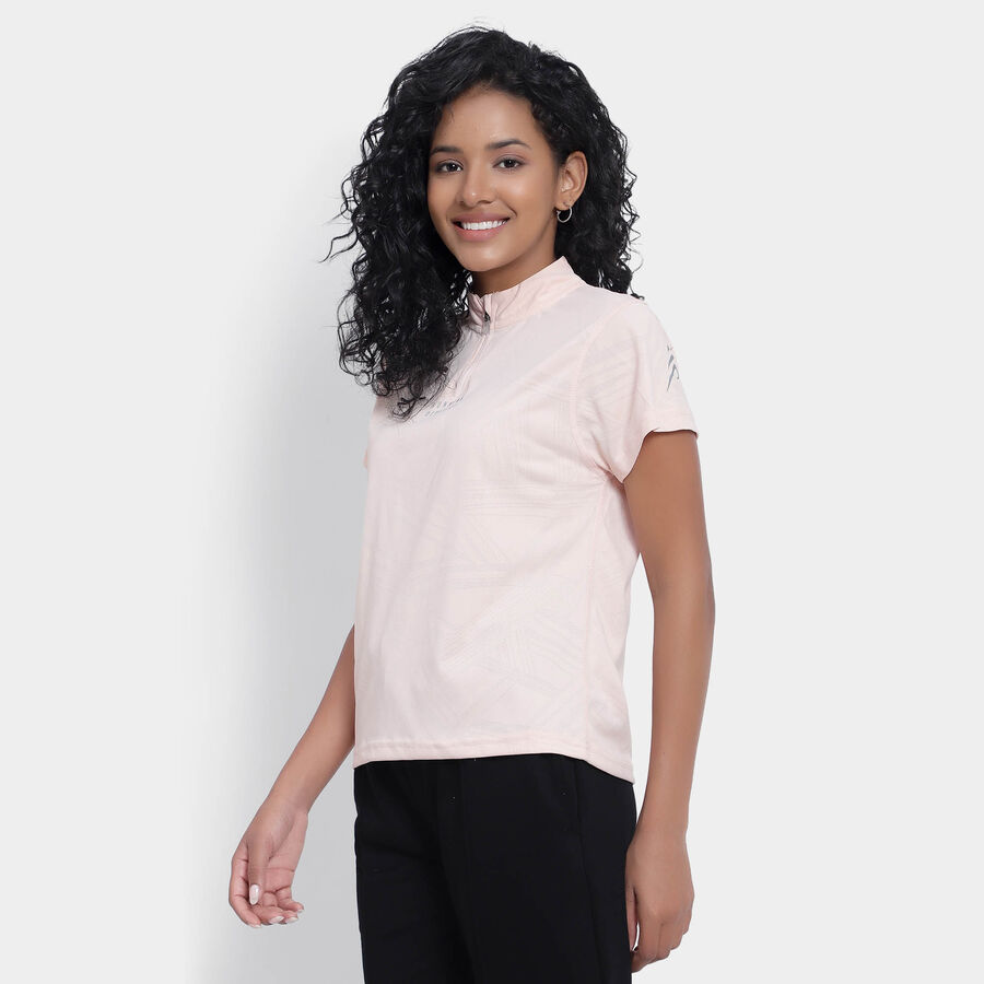 Solid Round Neck T-Shirt, Peach, large image number null