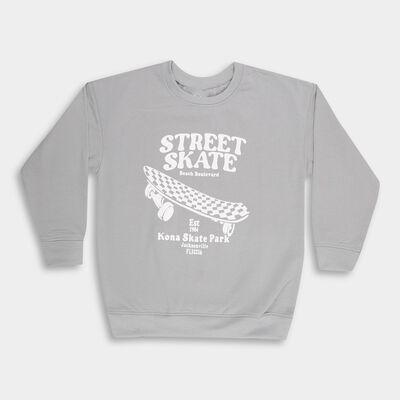 Boys Light Grey Crew Neck Graphic Sweatshirt