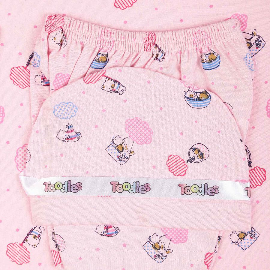 Infants Cotton Printed Baby Gift Set, Pink, large image number null