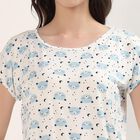 Women's White Scoop Neck Lace Detail Nighty, White, small