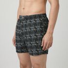 Men's Black Regular Fit Solid Boxers, काला, small