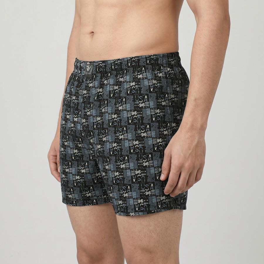 Men's Black Regular Fit Solid Boxers, काला, large