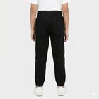 Boys' Black Regular Fit Cargo Jogger Trousers, काला, small