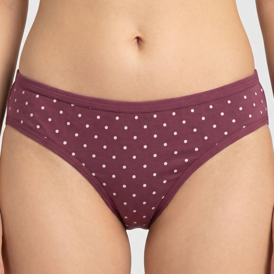 Women's Lilac Regular Fit Polka Dot Panty, Lilac, large