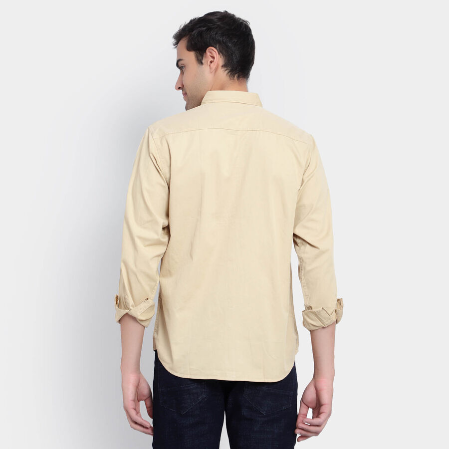Cotton Solid Casual Shirt, Beige, large image number null