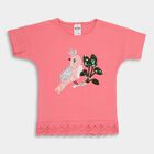 Girls' 100% Cotton T-Shirt , गुलाबी, small image number null