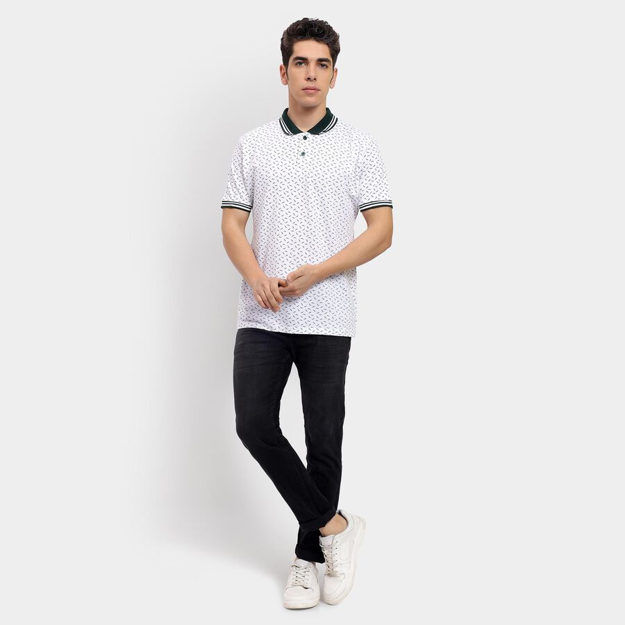 Men's 100% Cotton Collared Half Sleeves T-Shirt , हल्का हरा, large